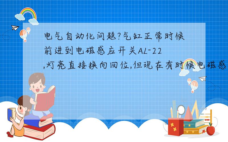 电气自动化问题?气缸正常时候前进到电磁感应开关AL-22,灯亮直接换向回位,但现在有时候电磁感应开关灯亮好一会才会换向,