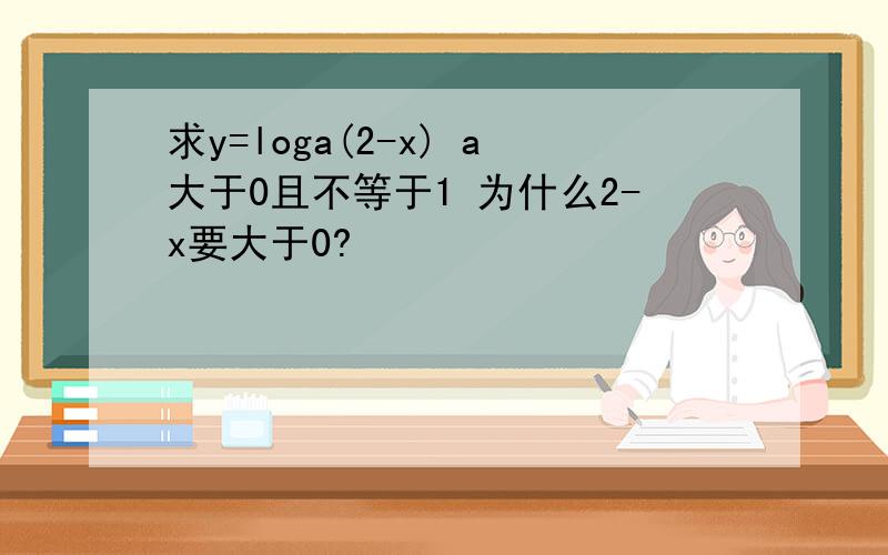 求y=loga(2-x) a大于0且不等于1 为什么2-x要大于0?