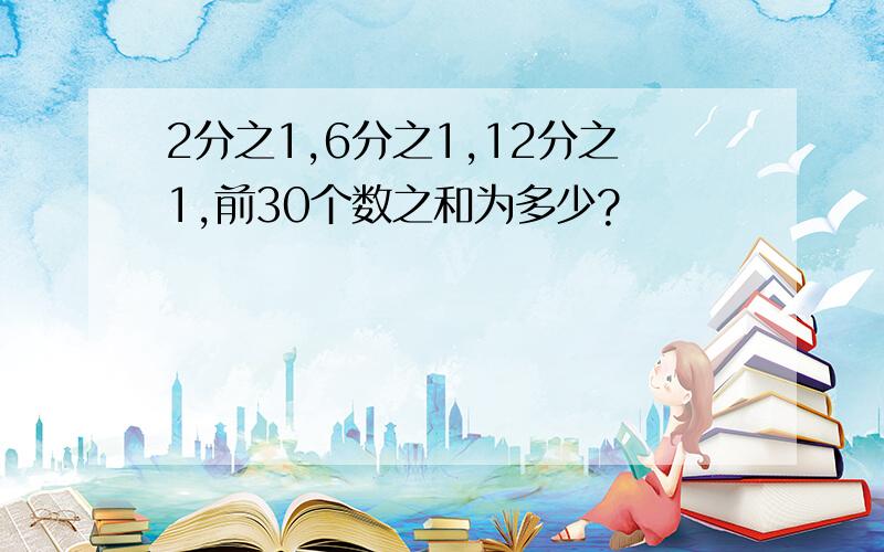 2分之1,6分之1,12分之1,前30个数之和为多少?