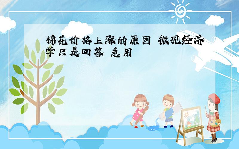 棉花价格上涨的原因 微观经济学只是回答 急用