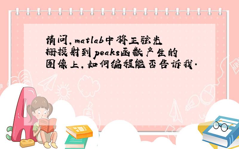 请问,matlab中将正弦光栅投射到peaks函数产生的图像上,如何编程能否告诉我.