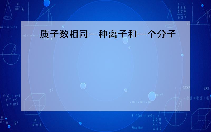 质子数相同一种离子和一个分子