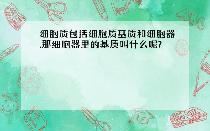 细胞质包括细胞质基质和细胞器.那细胞器里的基质叫什么呢?