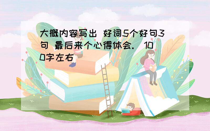 大概内容写出 好词5个好句3句 最后来个心得体会.（100字左右）