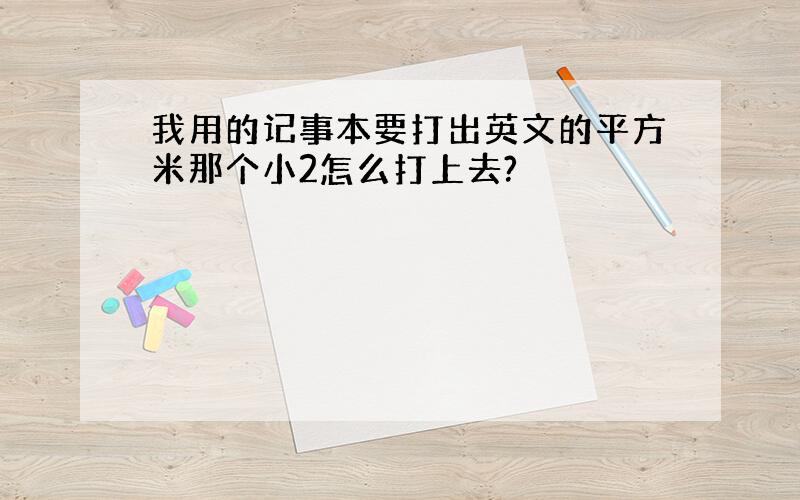 我用的记事本要打出英文的平方米那个小2怎么打上去?