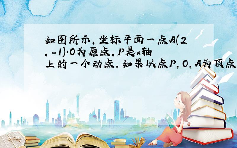 如图所示,坐标平面一点A(2,-1).O为原点,P是x轴上的一个动点,如果以点P,O,A为顶点的等腰三角形,试求出所有