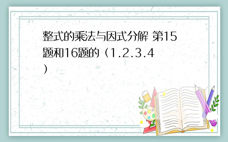 整式的乘法与因式分解 第15题和16题的（1.2.3.4）