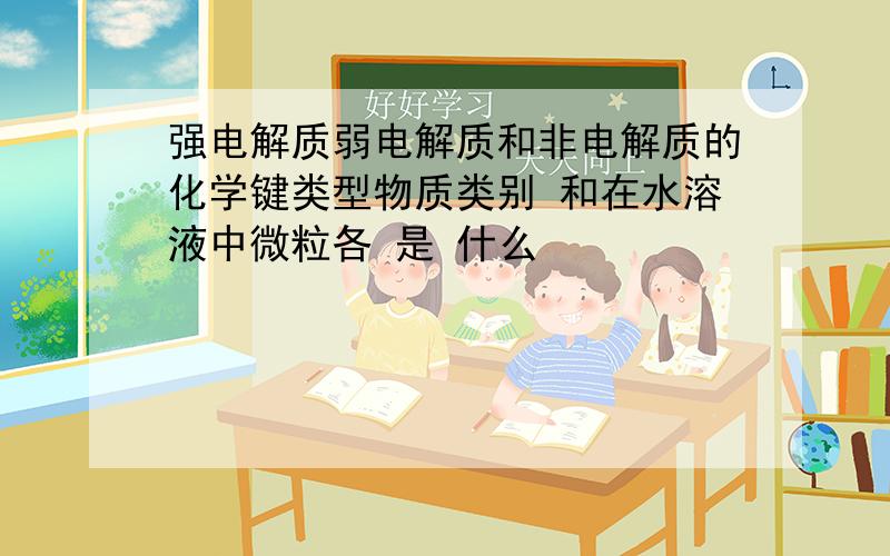 强电解质弱电解质和非电解质的化学键类型物质类别 和在水溶液中微粒各 是 什么