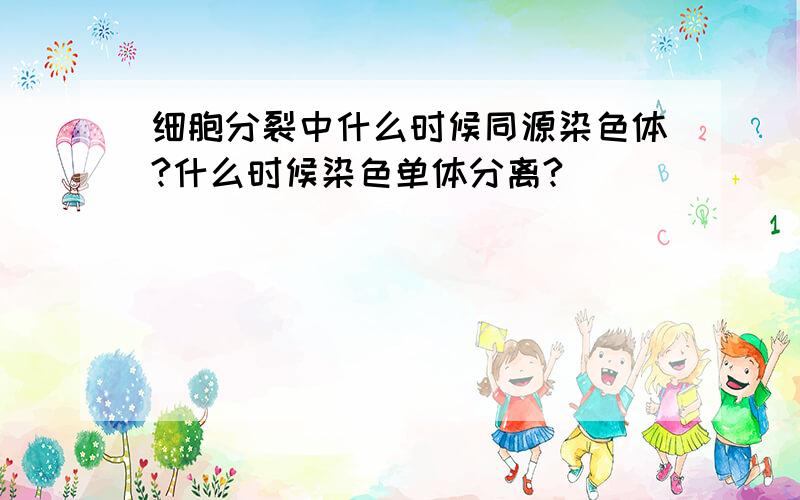 细胞分裂中什么时候同源染色体?什么时候染色单体分离?