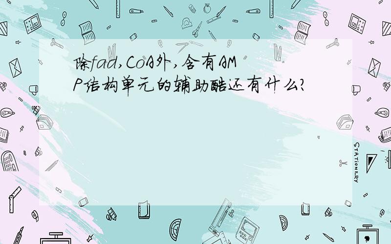 除fad,CoA外,含有AMP结构单元的辅助酶还有什么?