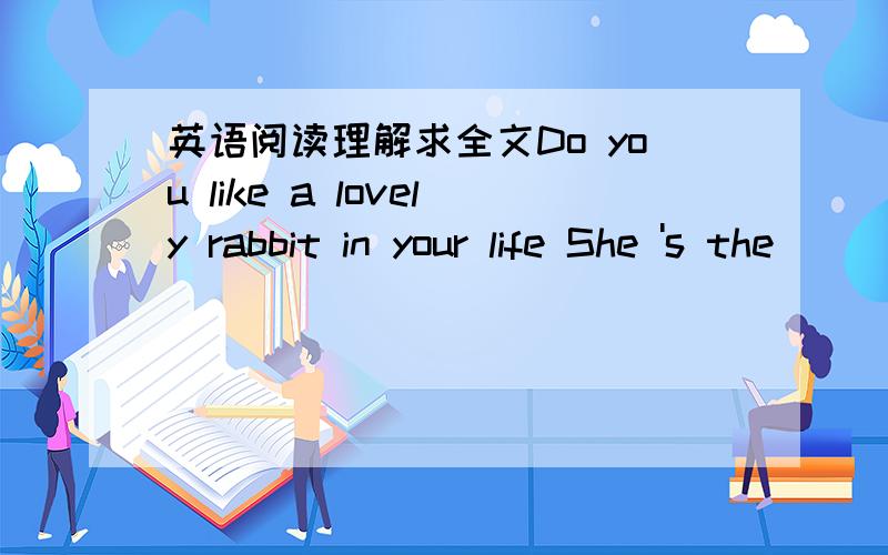 英语阅读理解求全文Do you like a lovely rabbit in your life She 's the