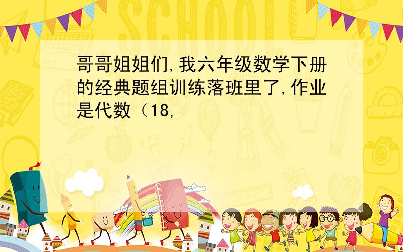 哥哥姐姐们,我六年级数学下册的经典题组训练落班里了,作业是代数（18,