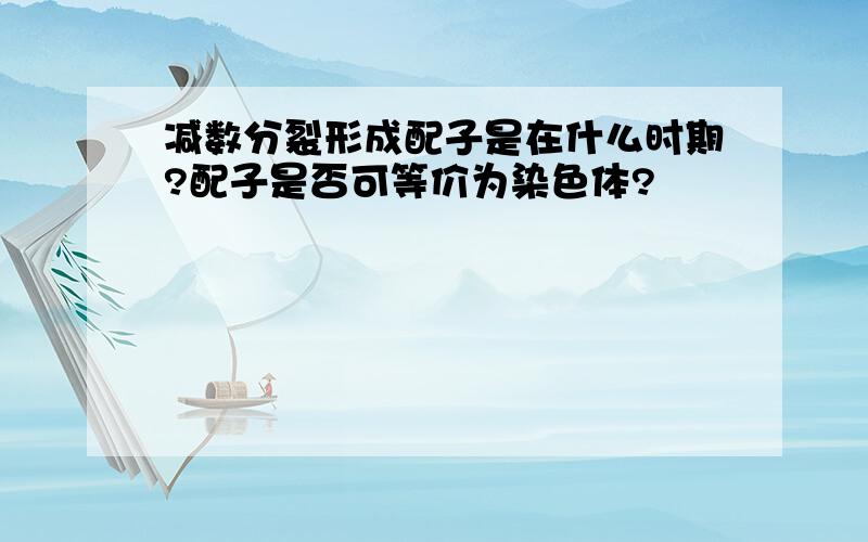 减数分裂形成配子是在什么时期?配子是否可等价为染色体?