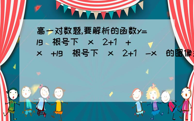 高一对数题,要解析的函数y=lg(根号下(x^2+1)+x)+lg(根号下(x^2+1)-x)的图像关于（ ）A.仅关于