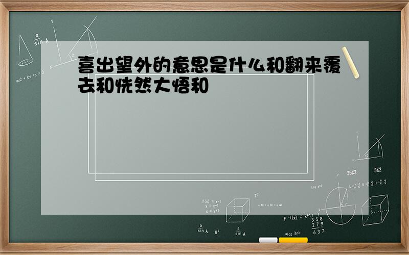 喜出望外的意思是什么和翻来覆去和恍然大悟和