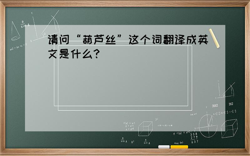 请问“葫芦丝”这个词翻译成英文是什么?