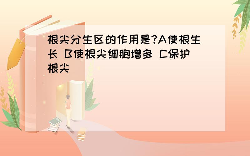 根尖分生区的作用是?A使根生长 B使根尖细胞增多 C保护根尖