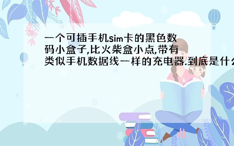 一个可插手机sim卡的黑色数码小盒子,比火柴盒小点,带有类似手机数据线一样的充电器.到底是什么东西啊!