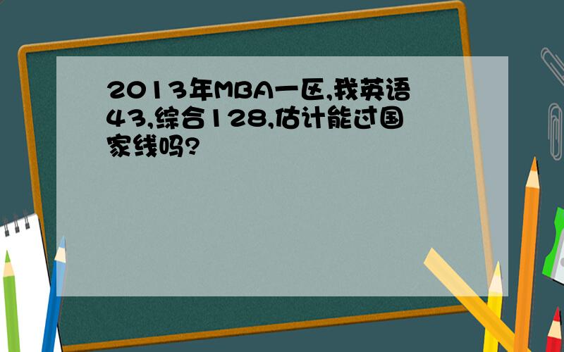 2013年MBA一区,我英语43,综合128,估计能过国家线吗?