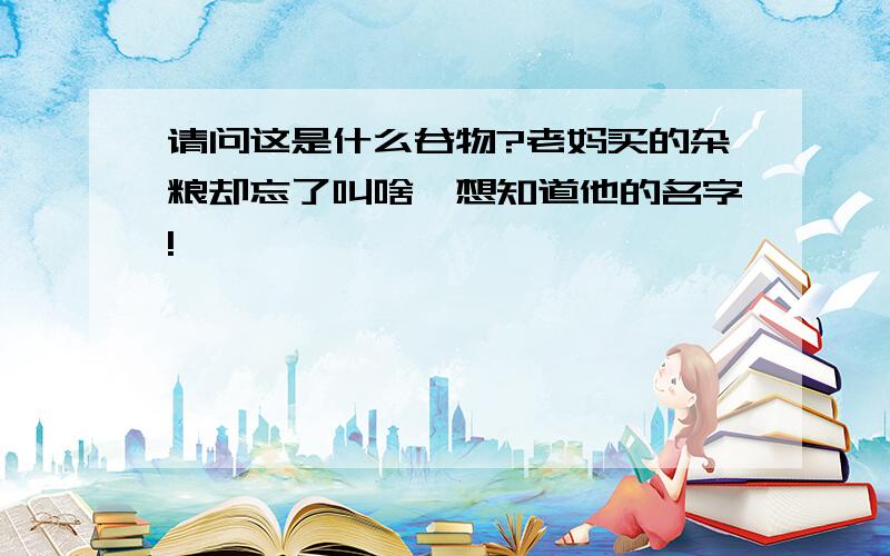 请问这是什么谷物?老妈买的杂粮却忘了叫啥,想知道他的名字!