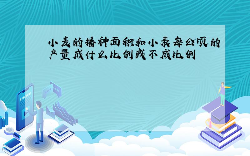 小麦的播种面积和小表每公顷的产量成什么比例或不成比例