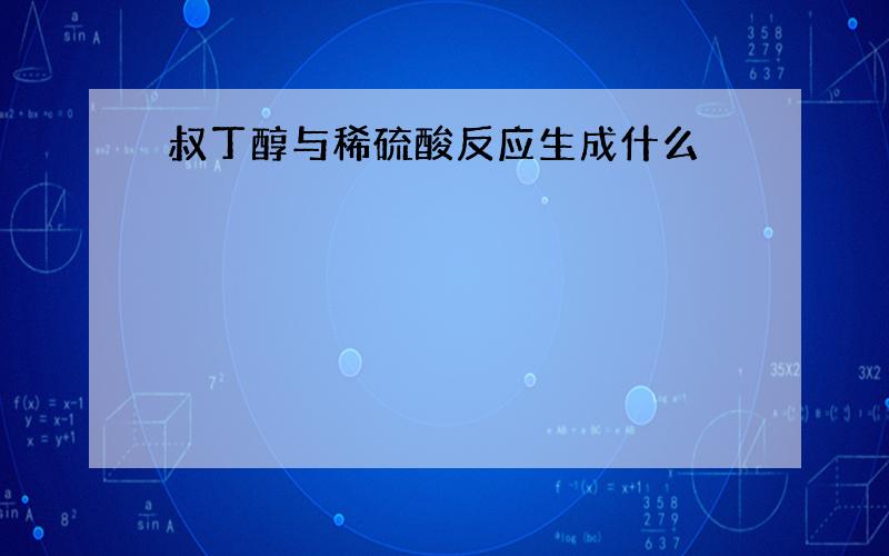 叔丁醇与稀硫酸反应生成什么