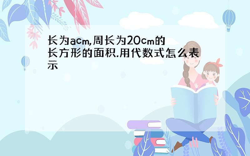 长为acm,周长为20cm的长方形的面积.用代数式怎么表示