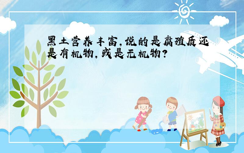 黑土营养丰富,说的是腐殖质还是有机物,或是无机物?