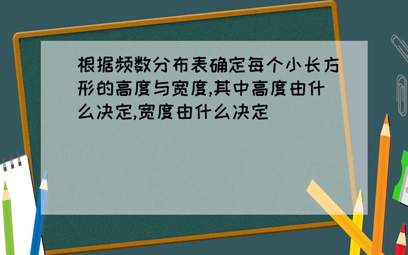 根据频数分布表确定每个小长方形的高度与宽度,其中高度由什么决定,宽度由什么决定