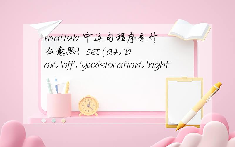 matlab 中这句程序是什么意思? set(a2,'box','off','yaxislocation','right