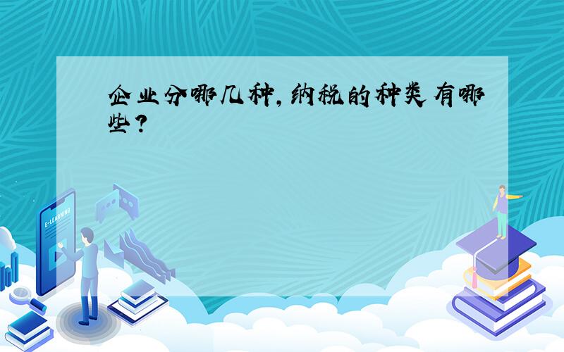 企业分哪几种,纳税的种类有哪些?