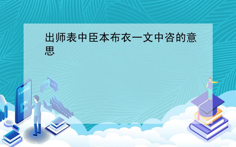 出师表中臣本布衣一文中咨的意思