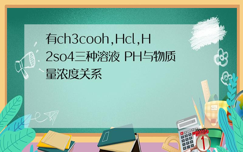 有ch3cooh,Hcl,H2so4三种溶液 PH与物质量浓度关系