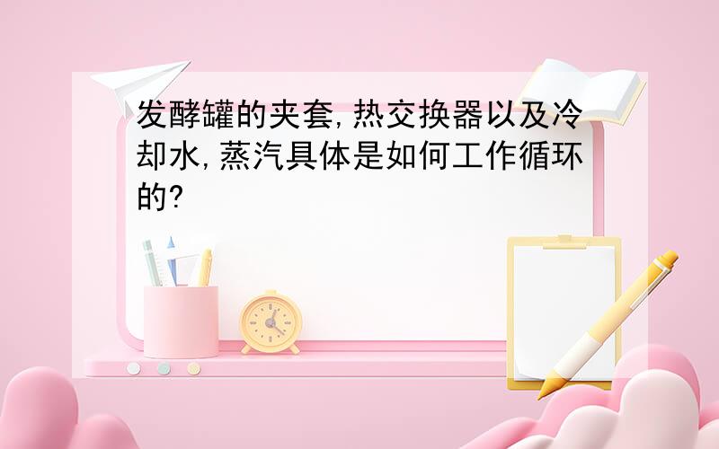 发酵罐的夹套,热交换器以及冷却水,蒸汽具体是如何工作循环的?