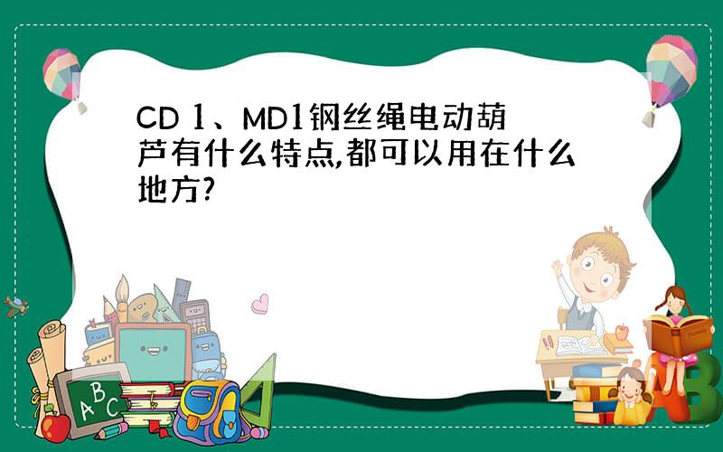 CD 1、MD1钢丝绳电动葫芦有什么特点,都可以用在什么地方?