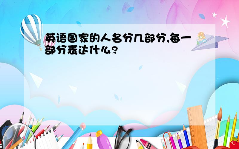 英语国家的人名分几部分,每一部分表达什么?