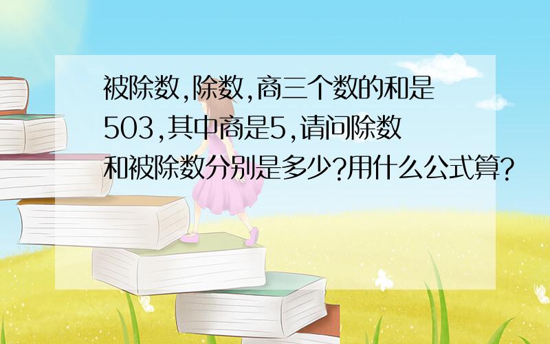 被除数,除数,商三个数的和是503,其中商是5,请问除数和被除数分别是多少?用什么公式算?