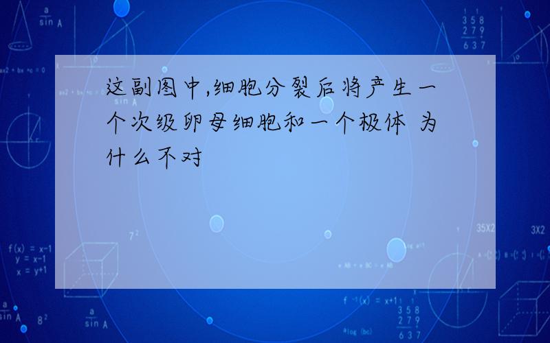 这副图中,细胞分裂后将产生一个次级卵母细胞和一个极体 为什么不对