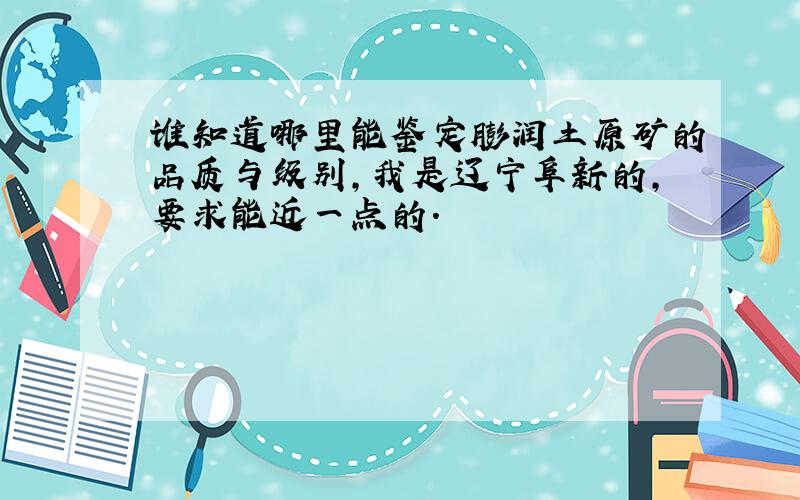 谁知道哪里能鉴定膨润土原矿的品质与级别,我是辽宁阜新的,要求能近一点的.