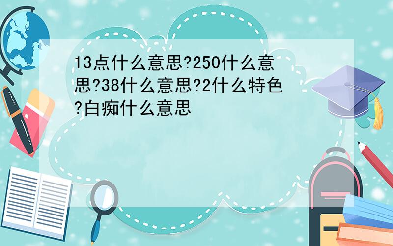 13点什么意思?250什么意思?38什么意思?2什么特色?白痴什么意思