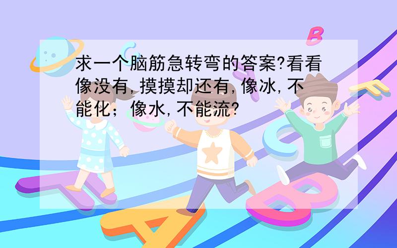 求一个脑筋急转弯的答案?看看像没有,摸摸却还有,像冰,不能化；像水,不能流?