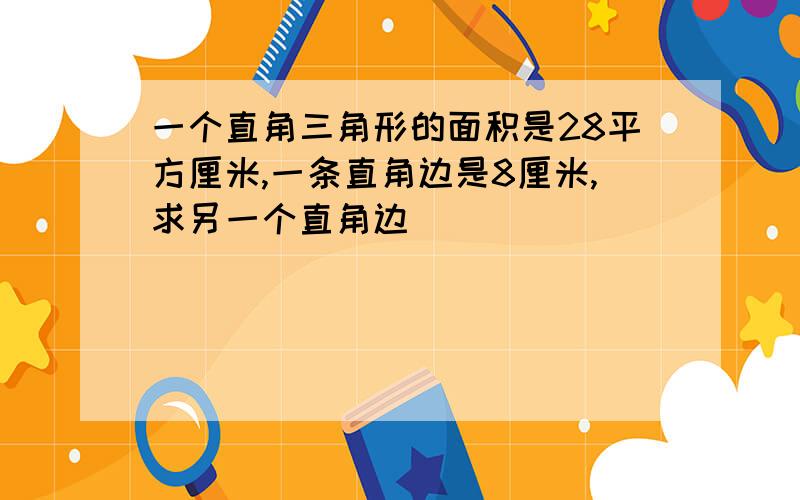 一个直角三角形的面积是28平方厘米,一条直角边是8厘米,求另一个直角边