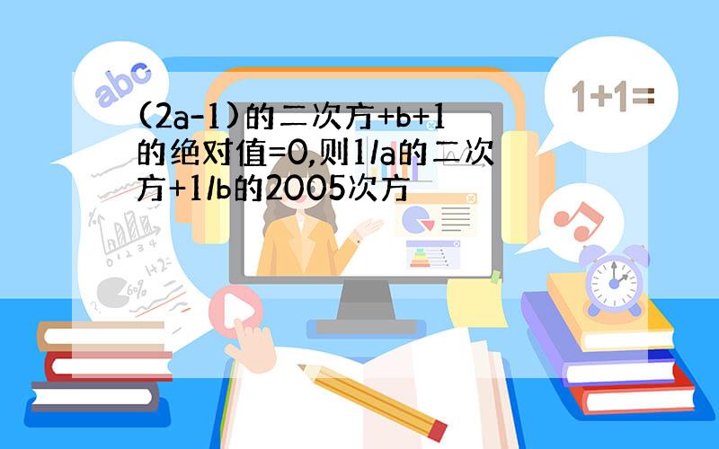 (2a-1)的二次方+b+1的绝对值=0,则1/a的二次方+1/b的2005次方