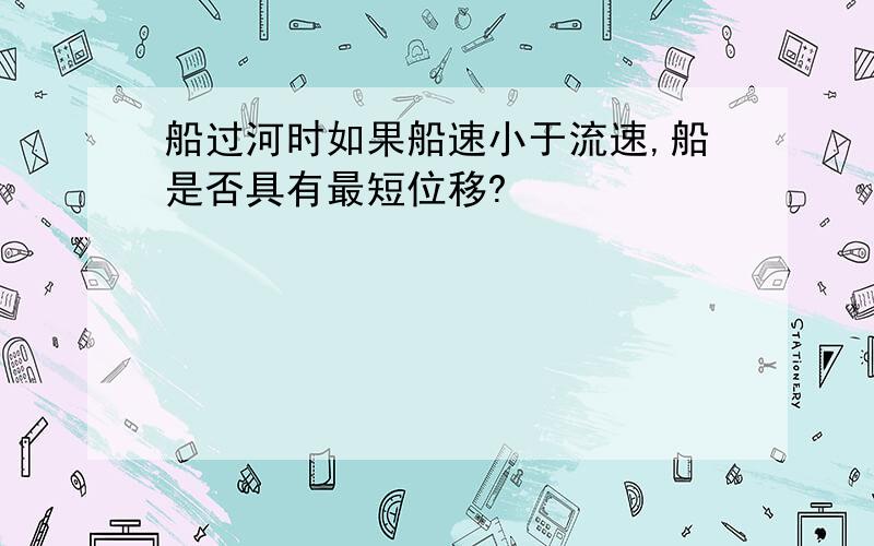 船过河时如果船速小于流速,船是否具有最短位移?