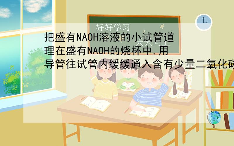 把盛有NAOH溶液的小试管道理在盛有NAOH的烧杯中,用导管往试管内缓缓通入含有少量二氧化碳的一氧化碳气体