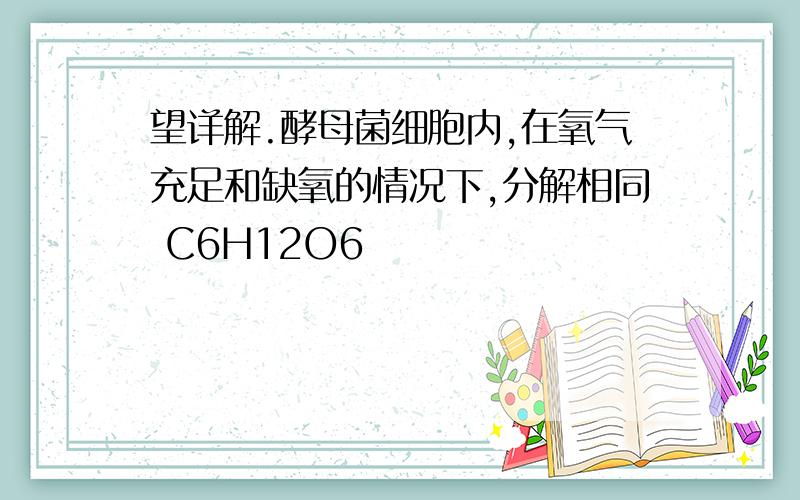 望详解.酵母菌细胞内,在氧气充足和缺氧的情况下,分解相同 C6H12O6