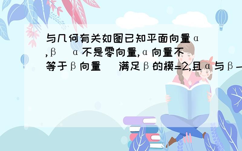 与几何有关如图已知平面向量α,β（α不是零向量,α向量不等于β向量） 满足β的模=2,且α与β-α的夹角为120° 则α