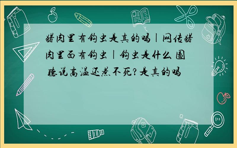 猪肉里有钩虫是真的吗|网传猪肉里面有钩虫|钩虫是什么 图 听说高温还煮不死?是真的吗