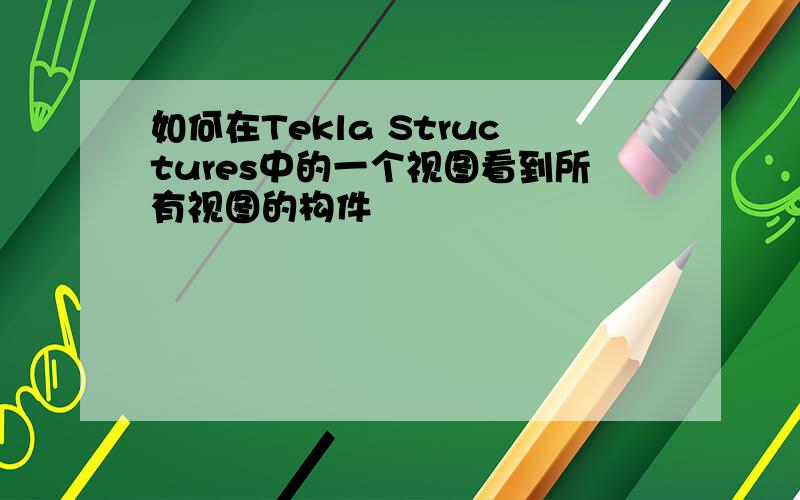 如何在Tekla Structures中的一个视图看到所有视图的构件