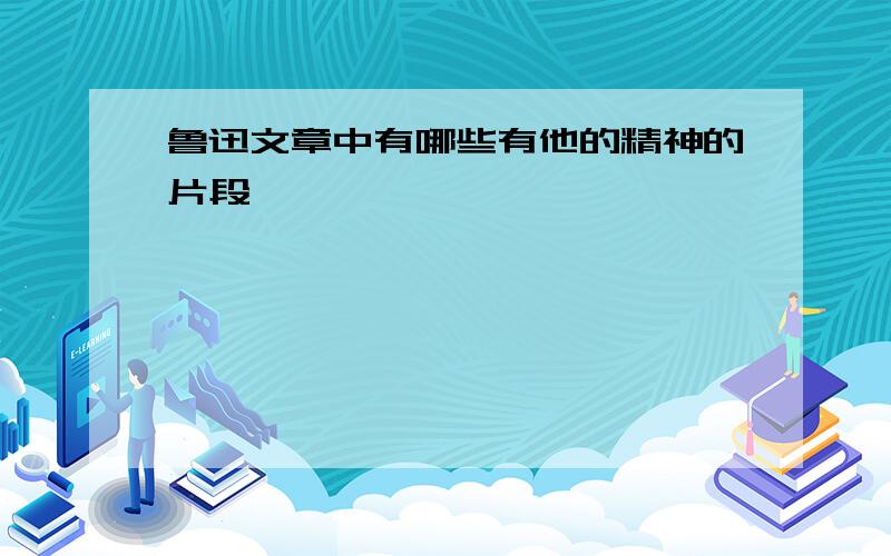 鲁迅文章中有哪些有他的精神的片段